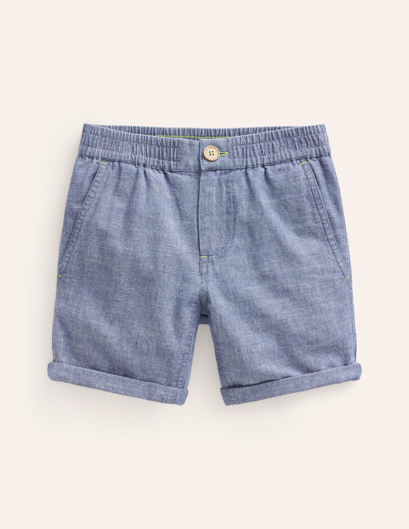 Smart Roll Up Shorts-Dark Chambray