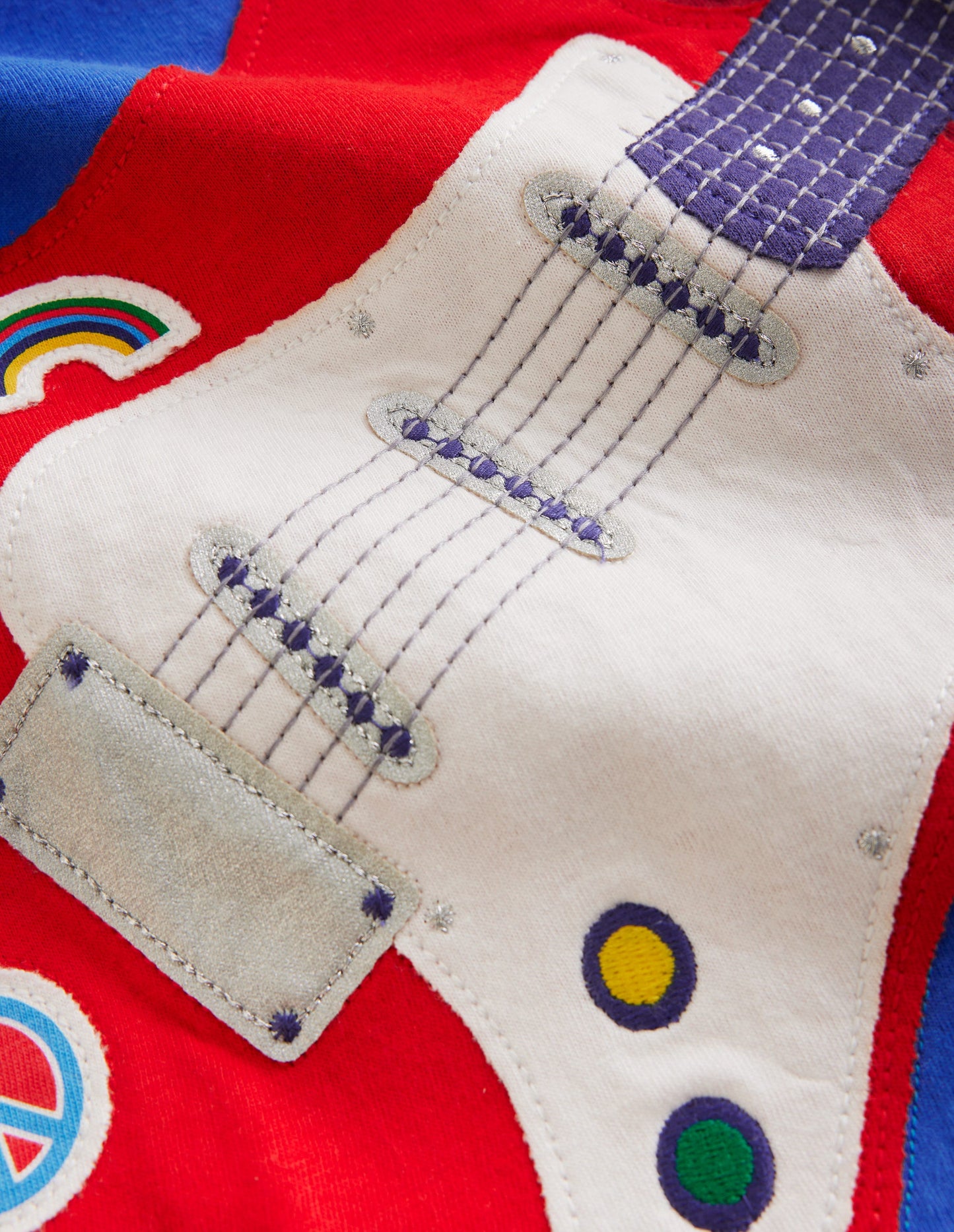 Appliqué Guitar T-shirt-Duck Egg Blue Guitar