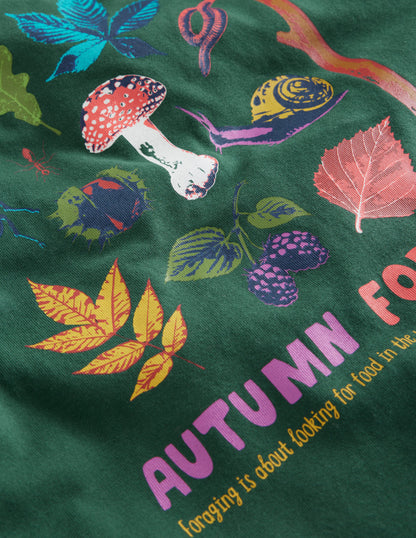 Educational T-Shirt -Jewel Green Autumn Foraging