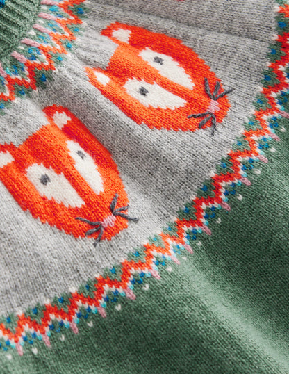 Fair Isle Jumper-Spruce Green Marl