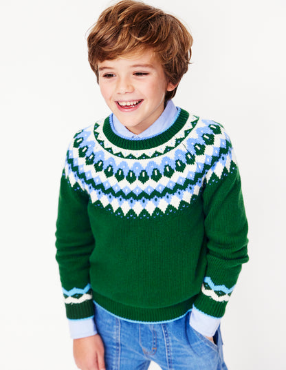 Fair Isle Jumper-Ivy Green