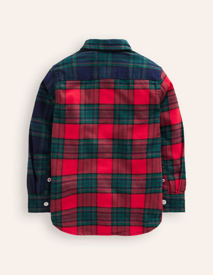 Cosy Cotton Check Shirt-Hotch Potch Green/Red