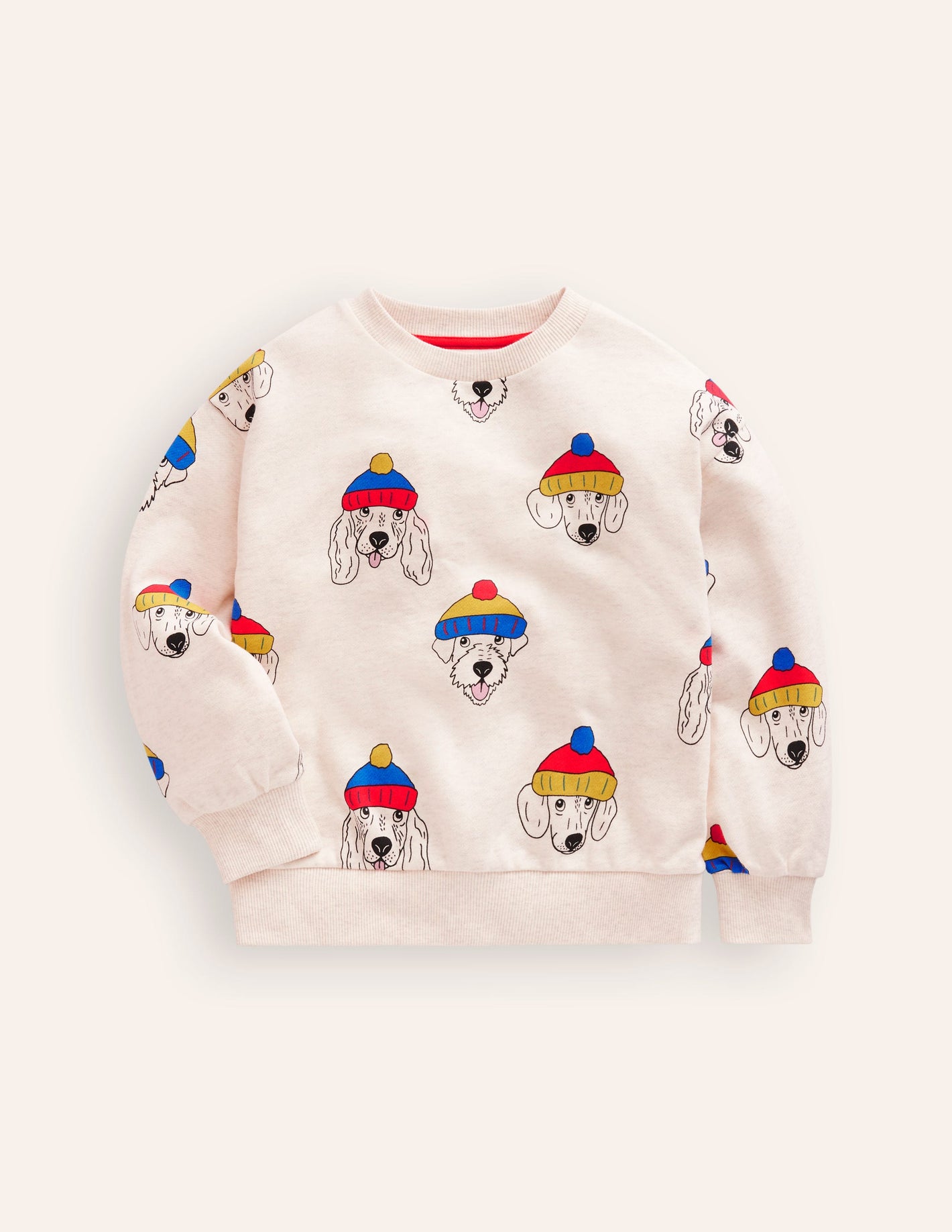 Printed Sweatshirt-oatmeal dude dogs