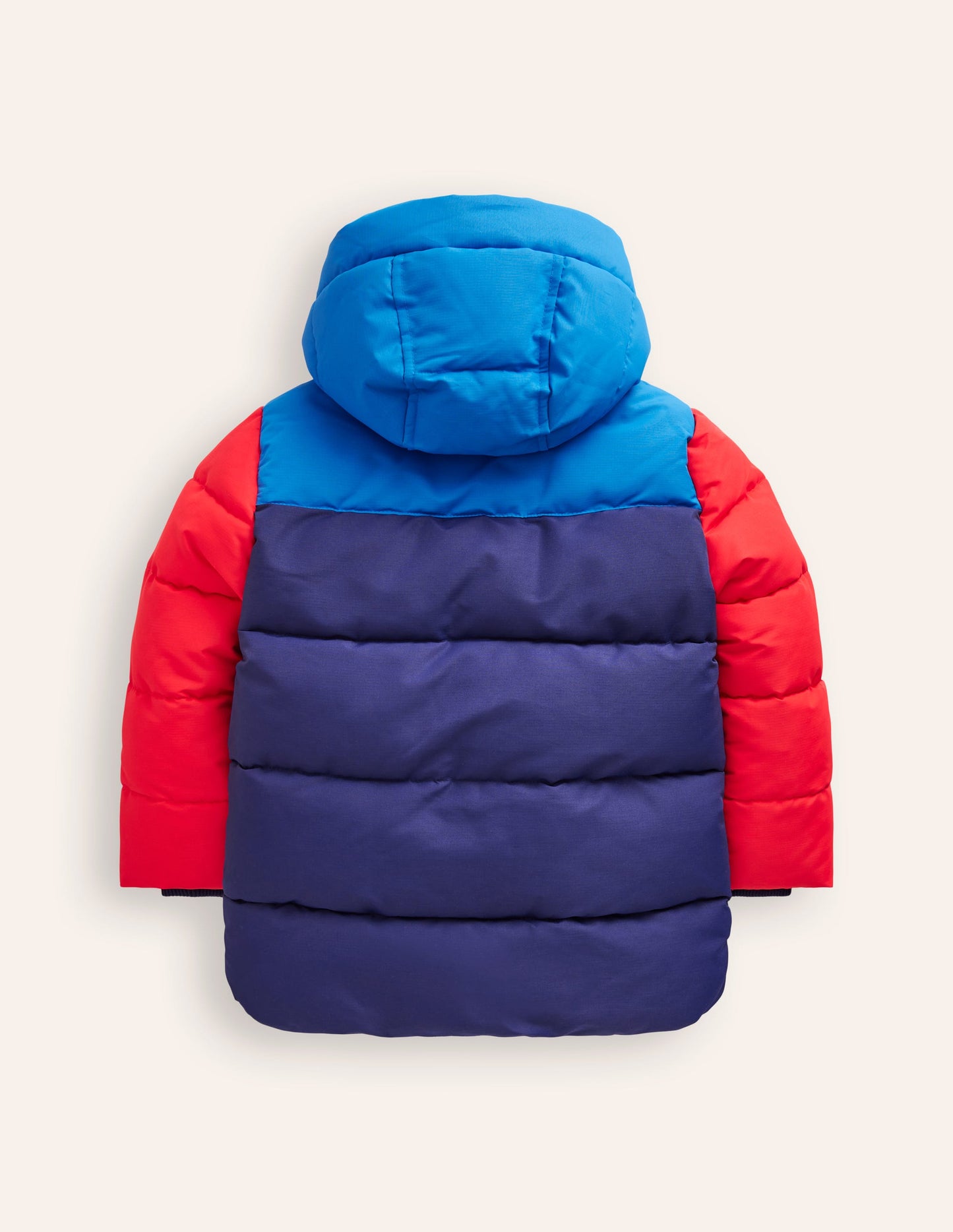 Fleece Lined Padded Coat-College Navy Colourblock