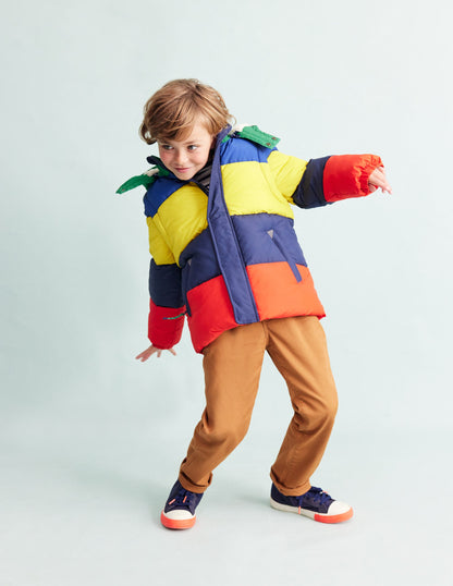 2-in-1 Puffer Coat-Multi Stripe