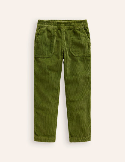 Pull-On Cord Trousers -Leaf Green