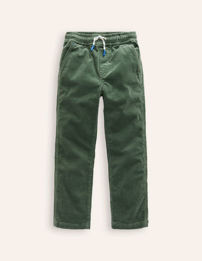 Slim Pull On Trousers -Bottle Green