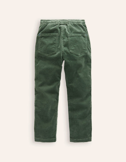 Slim Pull On Trousers -Bottle Green