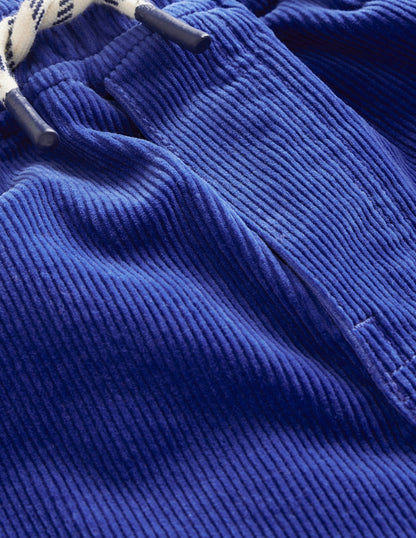 Slim Pull-On Trousers-Sapphire Blue Cord