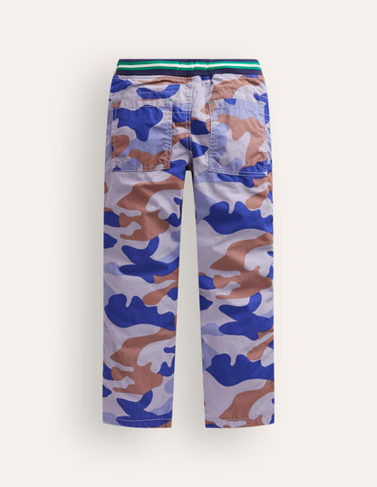 Cosy Lined Trousers-Blue Camo