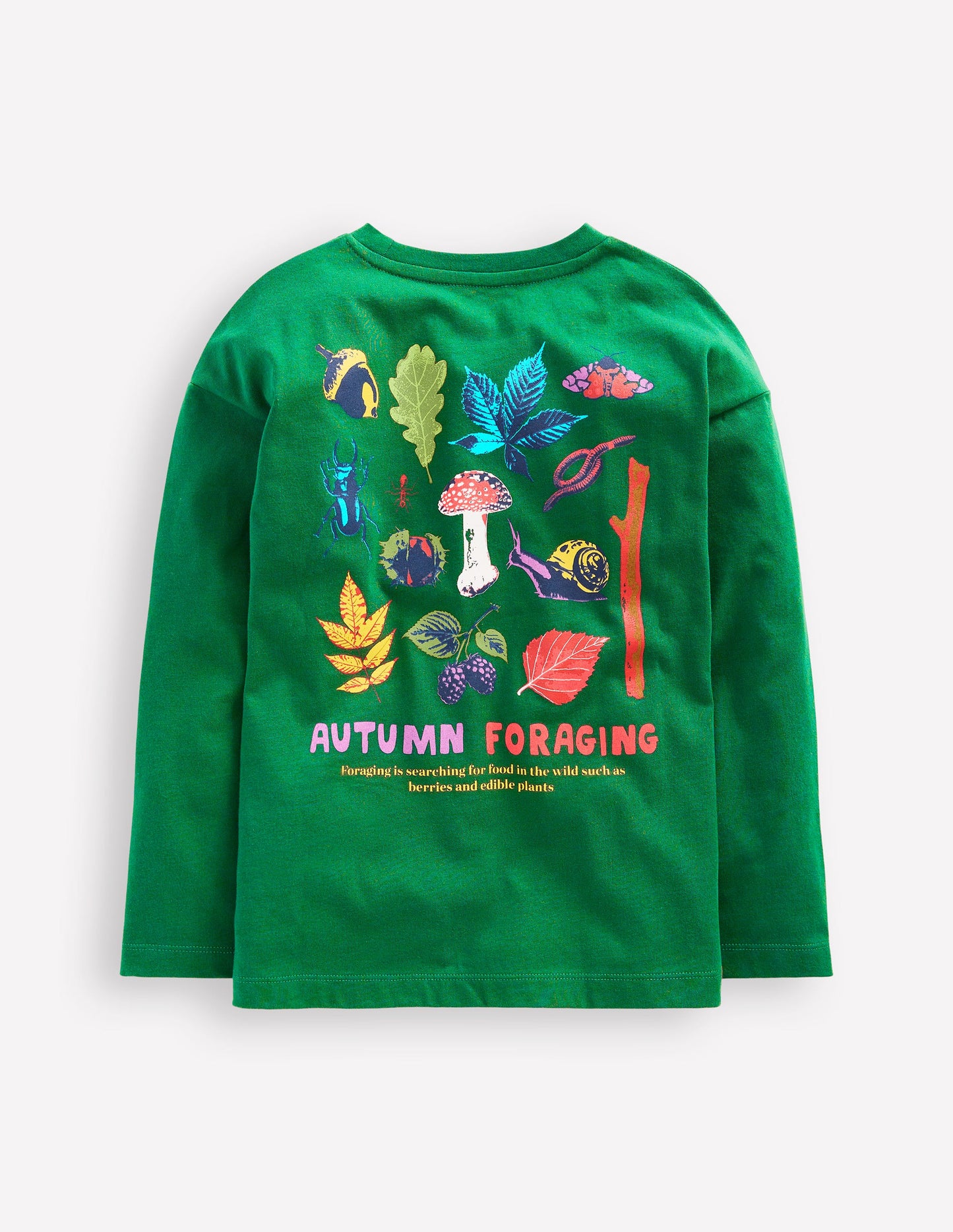 Educational T-Shirt -Jewel Green Autumn Foraging