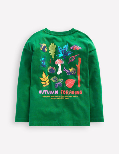 Educational T-Shirt -Jewel Green Autumn Foraging