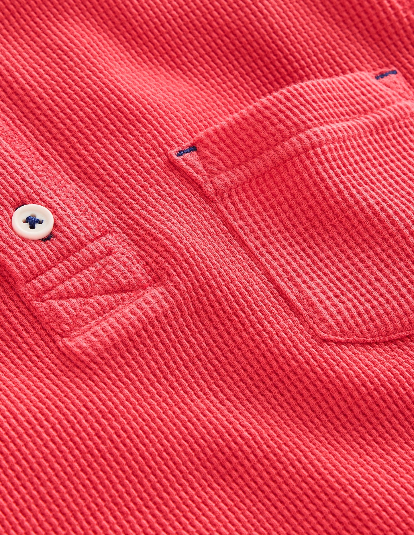 Waffle Henley T-Shirt-Jam Red