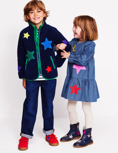 Cosy Borg Jacket -College Navy Star