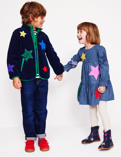 Cosy Borg Jacket -College Navy Star