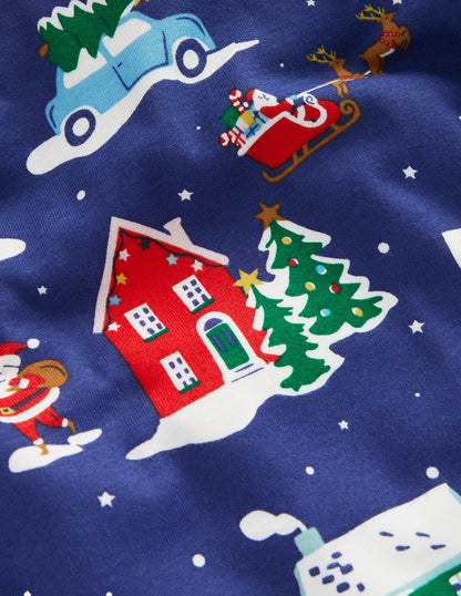 Snug Long John Pyjamas-Christmas Houses