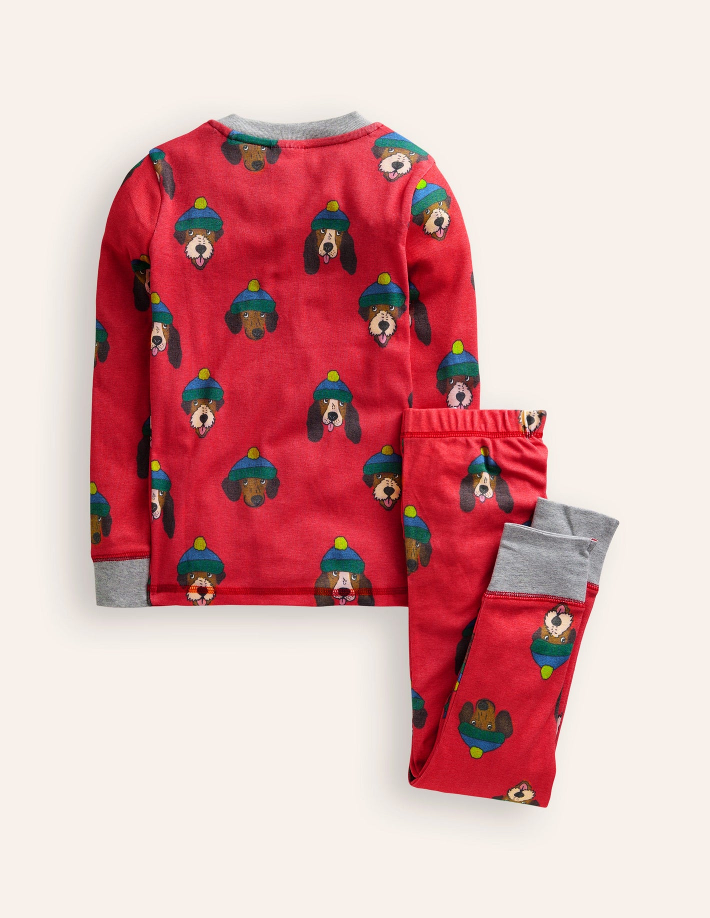 Snug Long John Pyjamas-Poppy Red Dude Dogs