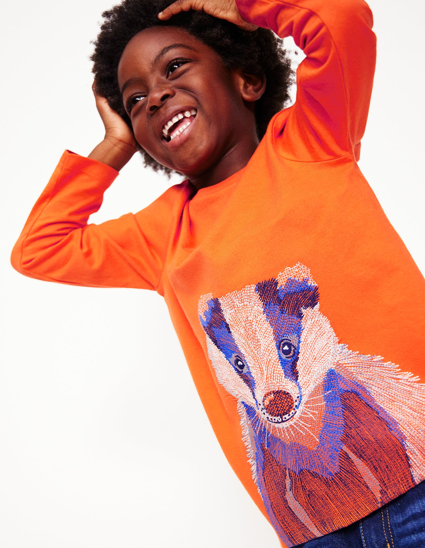 Superstitch T-shirt-Terracotta Orange Badger