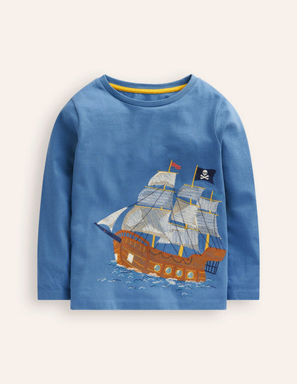 Superstitch T-shirt -Bluejay Pirate ship