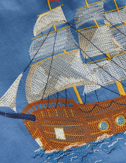 Superstitch T-shirt -Bluejay Pirate ship