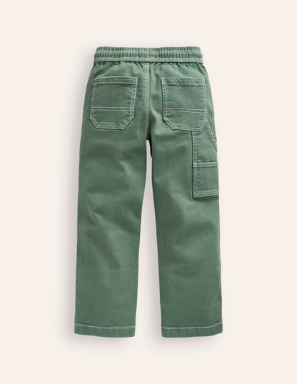 Pull-On Pocket Trousers-Spruce Green