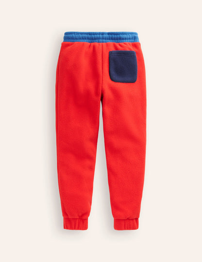 Cosy Fleece Joggers-Poppy Red Multi