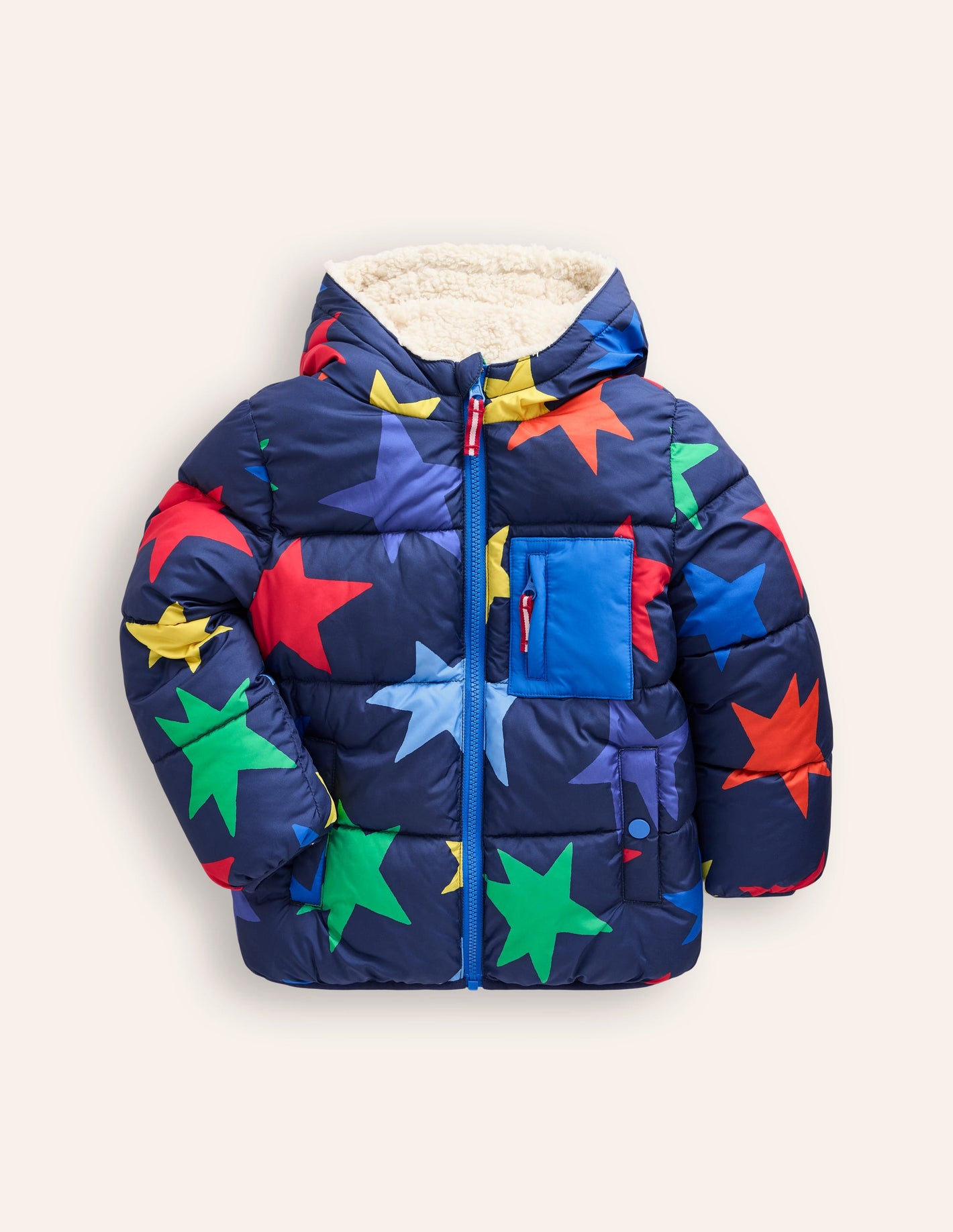 Reversible Cosy Borg Coat -Multi Star