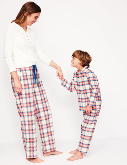 Woven Pyjamas Set-Ivory Multi Check