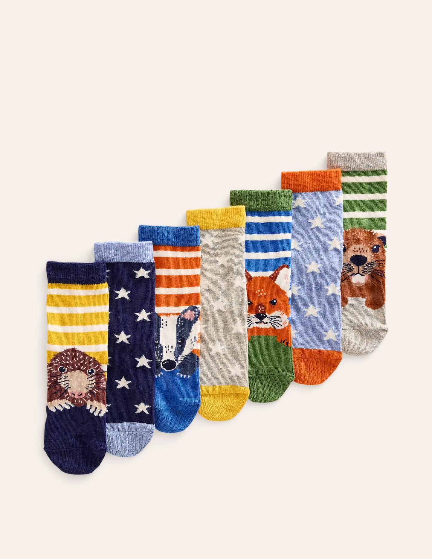 Socks 7 Pack-Multi Woodland Animals