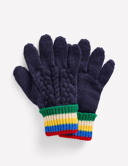 Knitted Gloves-College Navy