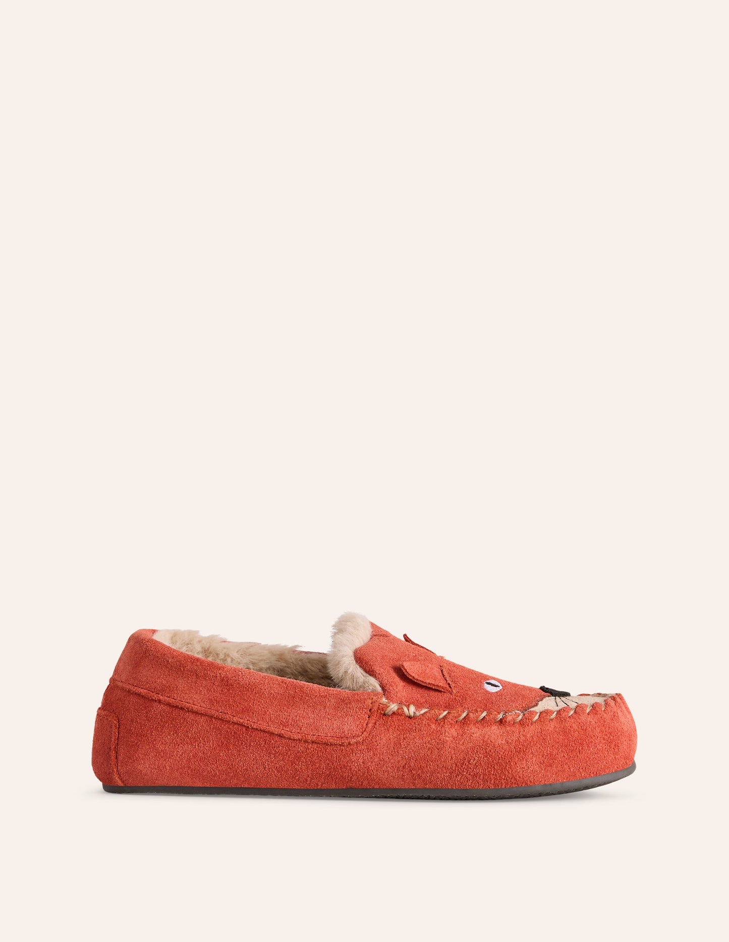 Cosy Suede Fox Slippers-Autumn Spice Orange