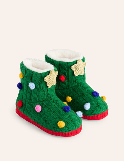 Christmas Slipper Boot-Rich Emerald