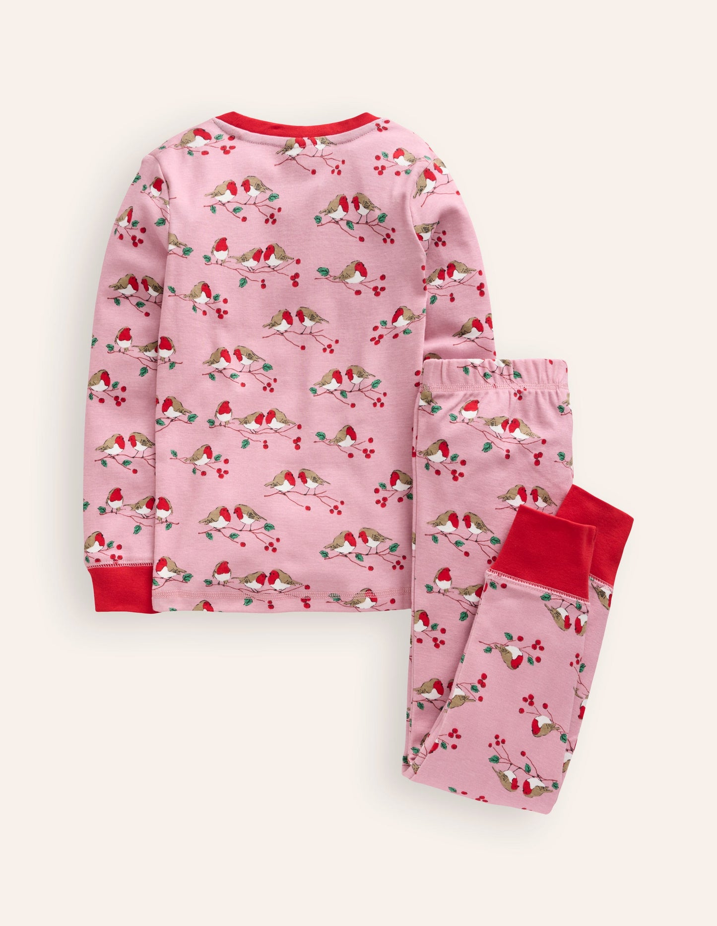 Snug Long John Pyjamas-Rose Robins