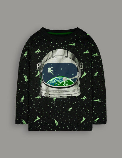 Glow-In-The-Dark T-Shirt -Smoke Astronaut