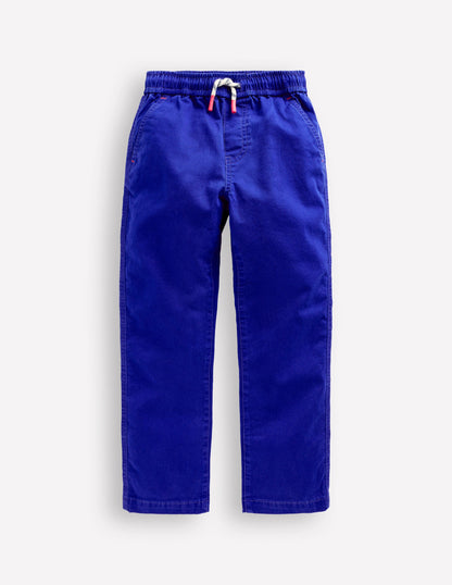 Slim Pull-On Trousers-Bright Blue