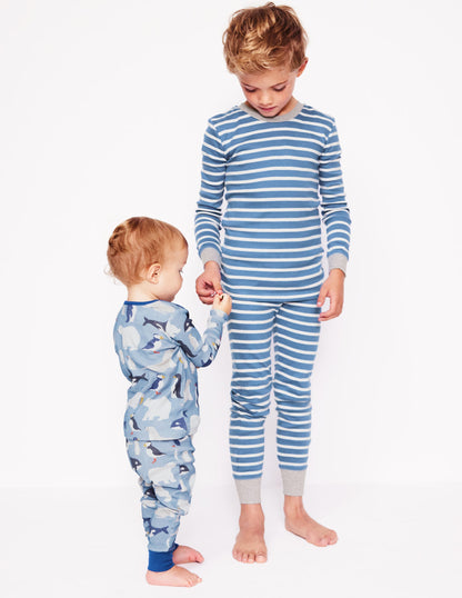 Snug Twin Pack Pyjamas -Blue Artic Animals and Stripe