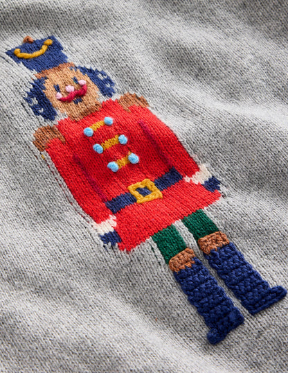 Fun Logo Jumper -Grey Marl Nutcracker