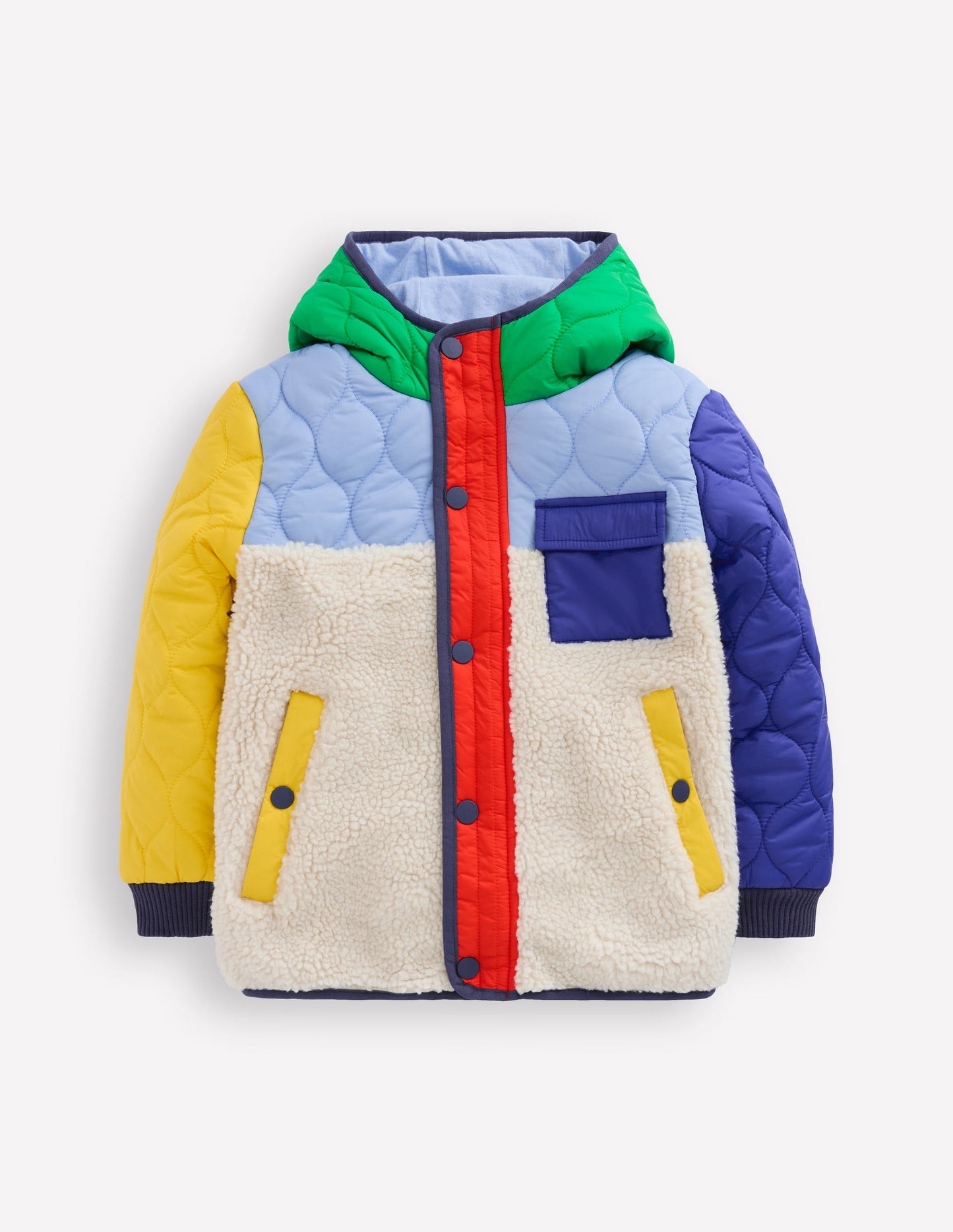 Quilted Borg Jacket-Multi