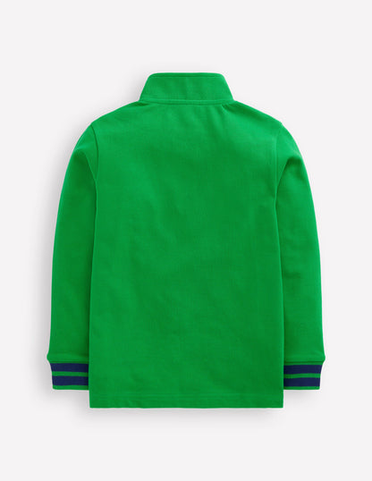 Pique Polo Half Zip -Sapling Green