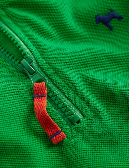 Pique Polo Half Zip -Sapling Green