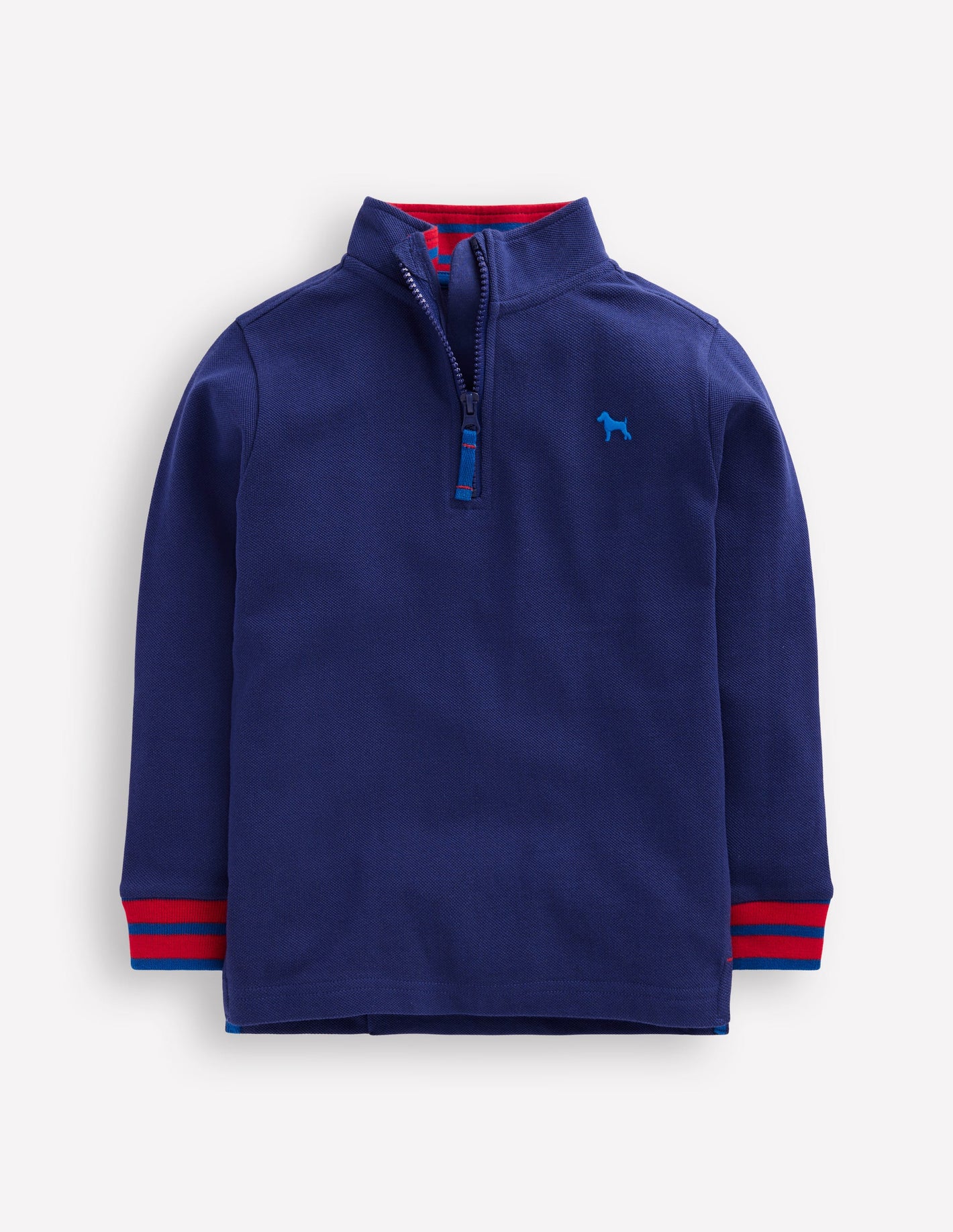 Pique Polo Half Zip -Starboard Blue