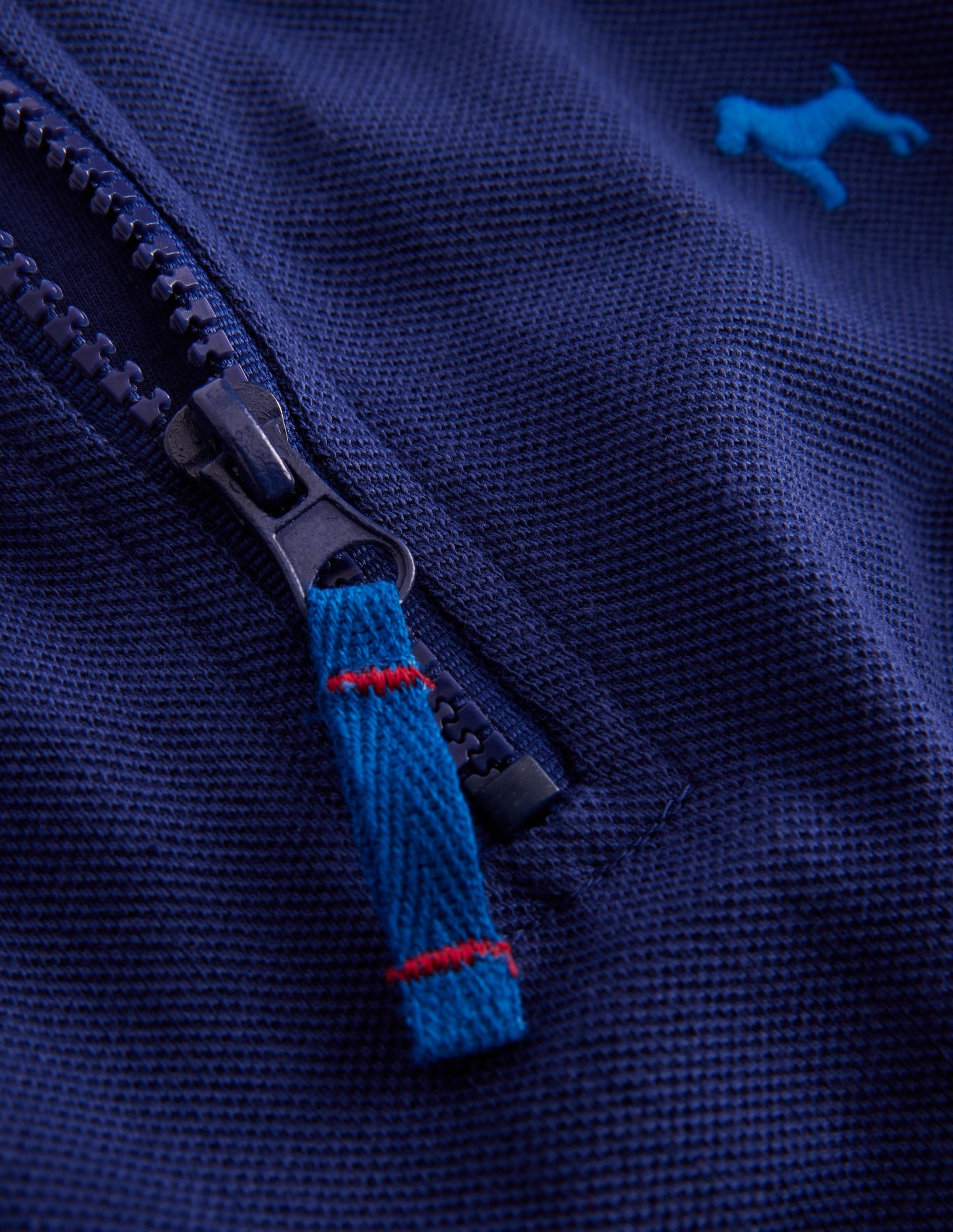 Pique Polo Half Zip -Starboard Blue