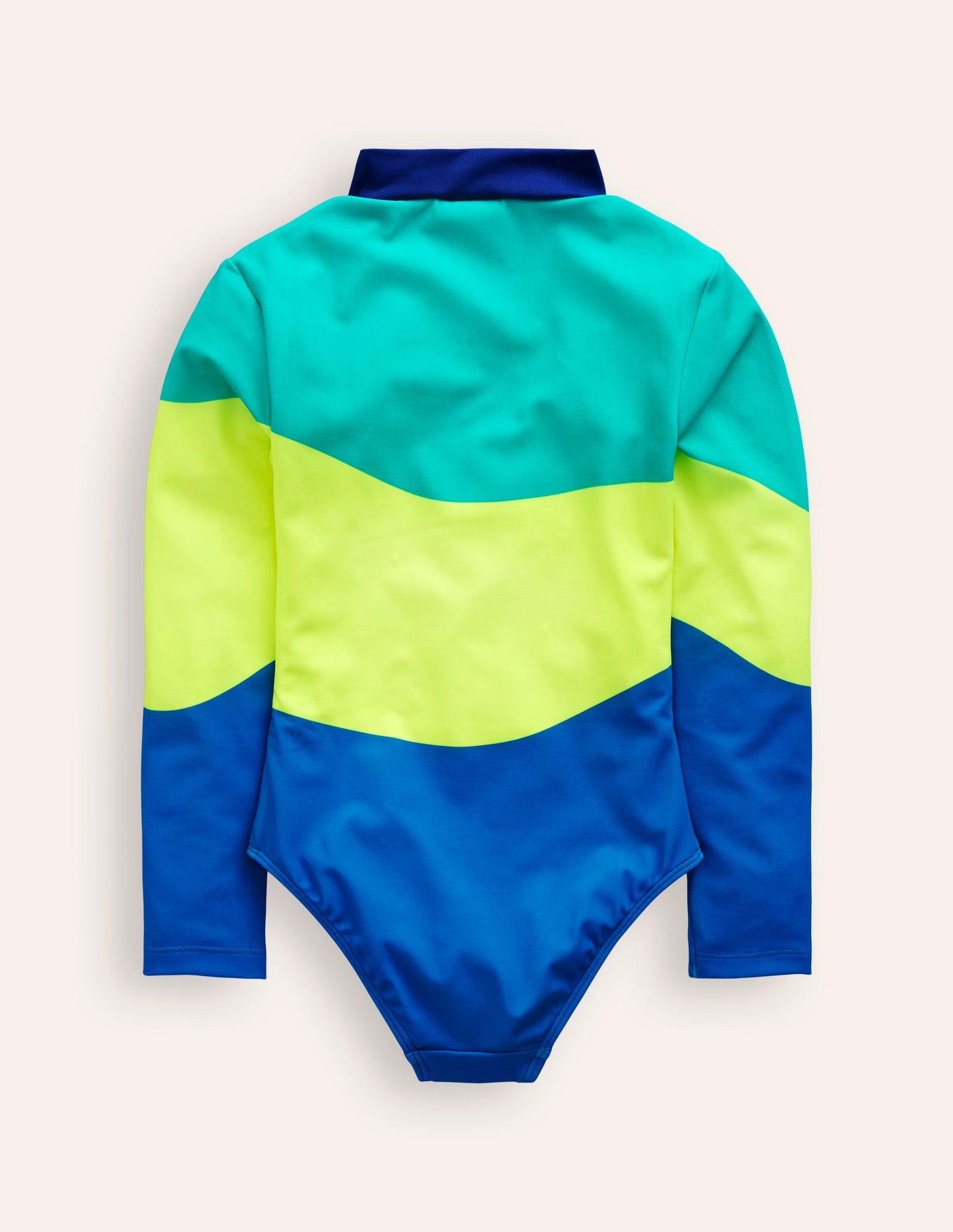 Long-sleeved Swimsuit-Blue/ Yellow Colourblock