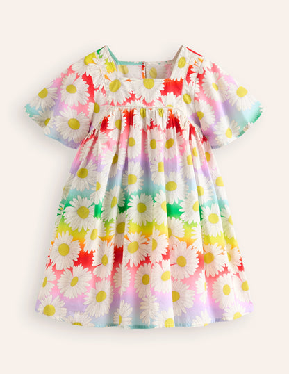 Lightweight Holiday Dress-Multi Ombre Daisy