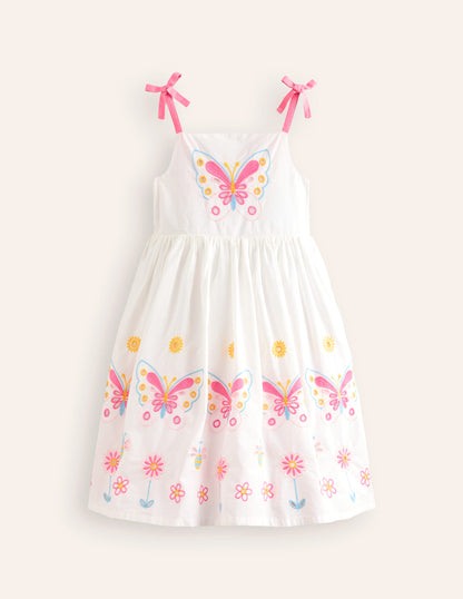 Broderie Butterflies Dress-Vanilla Pod Ivory