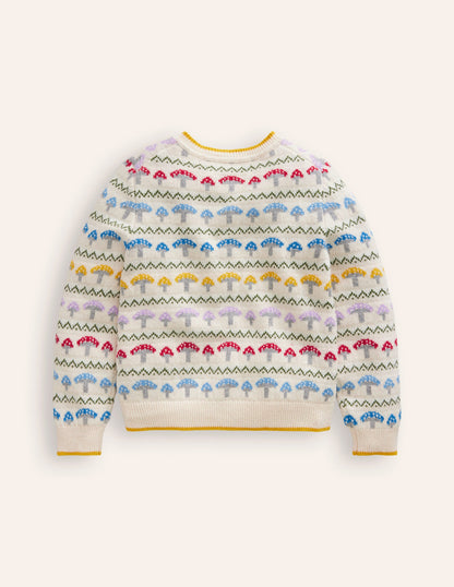 Edie Fair Isle Cardigan -Ecru Toadstool Fair Isle