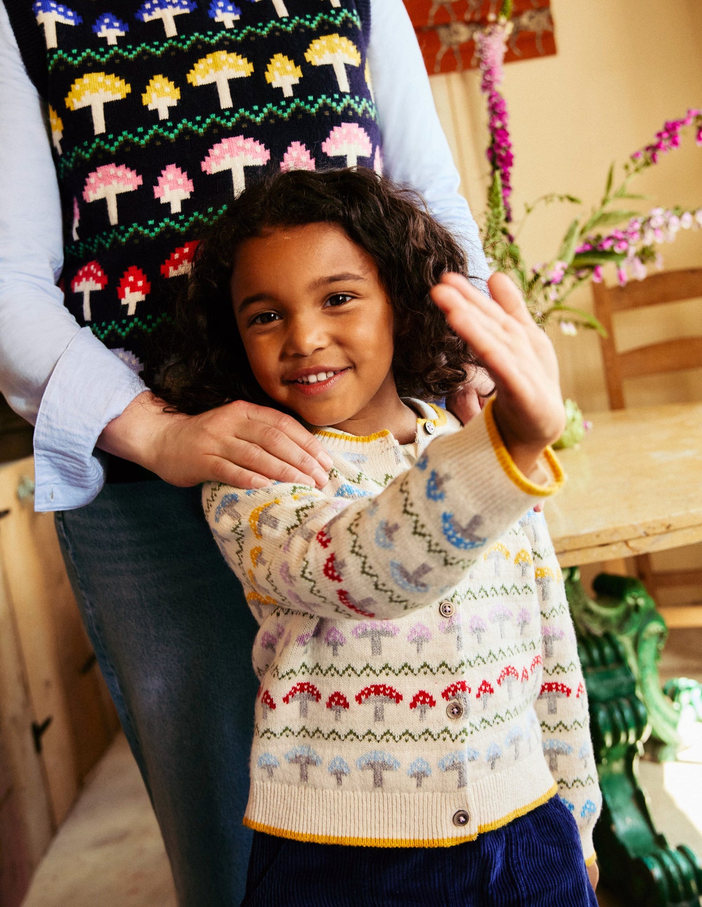 Edie Fair Isle Cardigan -Ecru Toadstool Fair Isle