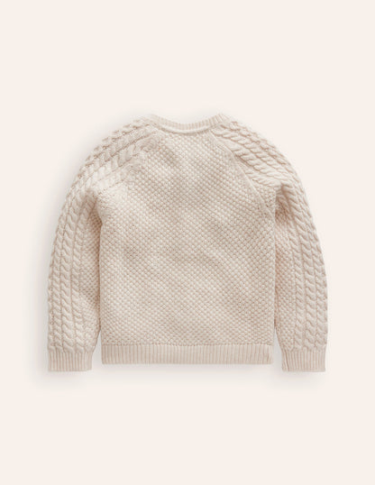 Cable Cardigan-Ecru