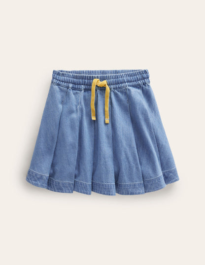 Pull-On Twirly Pleated Skirt-Light Vintage