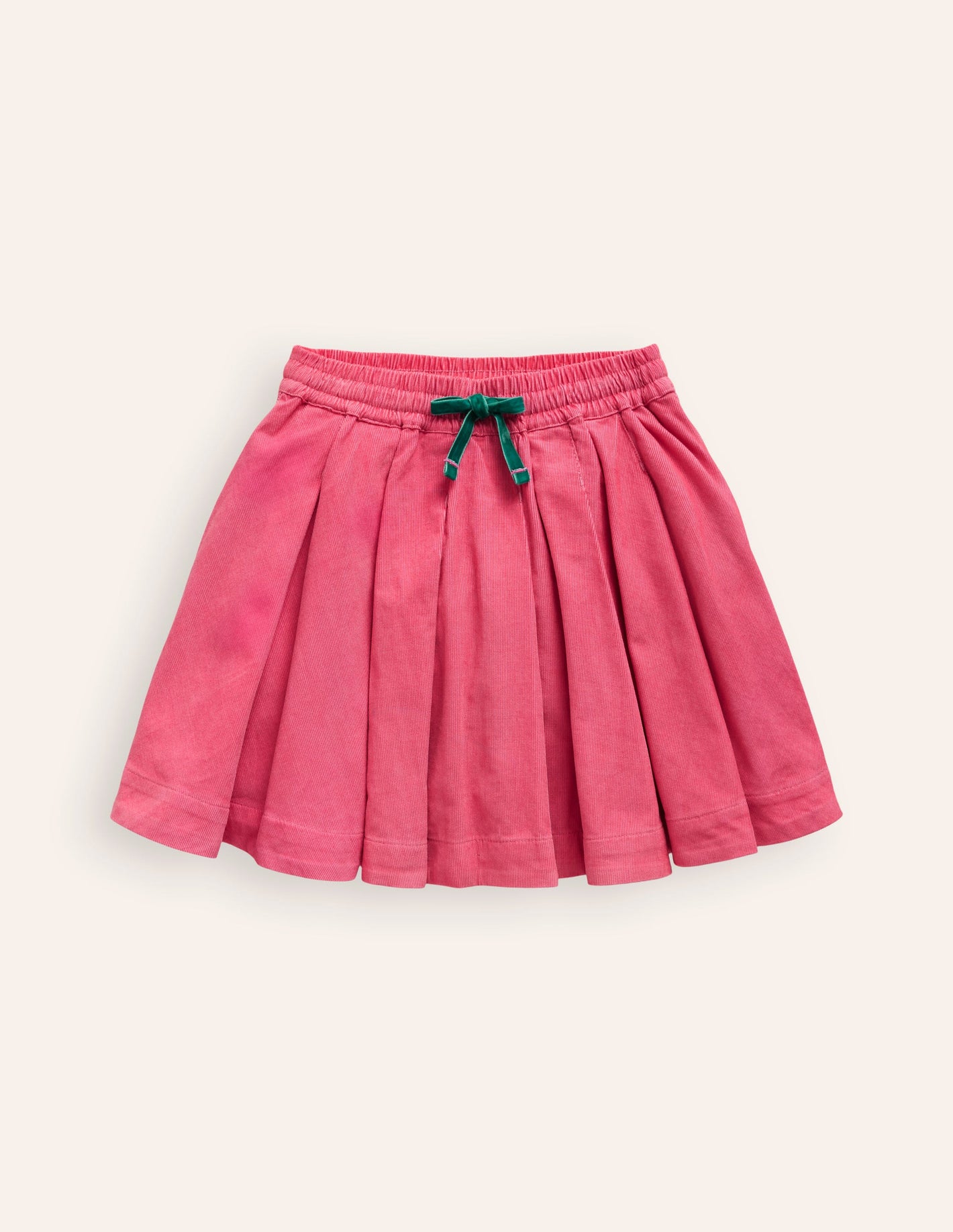 Pull-On Twirly Pleated Skirt-Rose Pink Cord